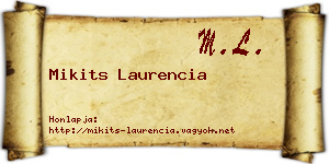 Mikits Laurencia névjegykártya